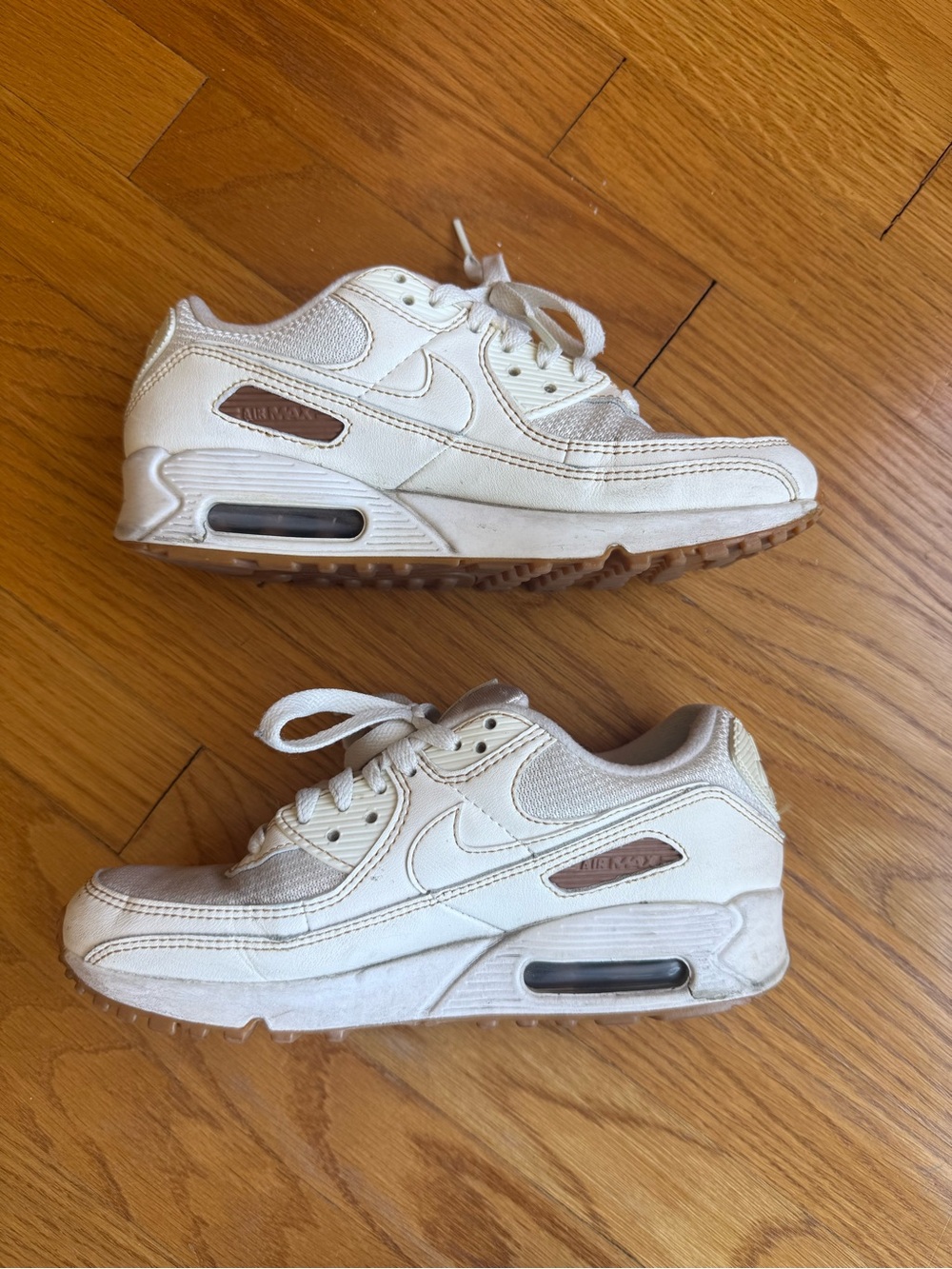 Nike Air Max 90 - Summit White Sneakers Gum Soles. Women’s size 7